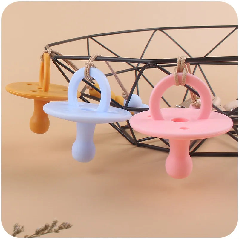 Soft Silicone Baby Pacifier with Clip Chain
