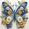 A detailed diamond painting kit featuring a sparkling blue and gold butterfly design.