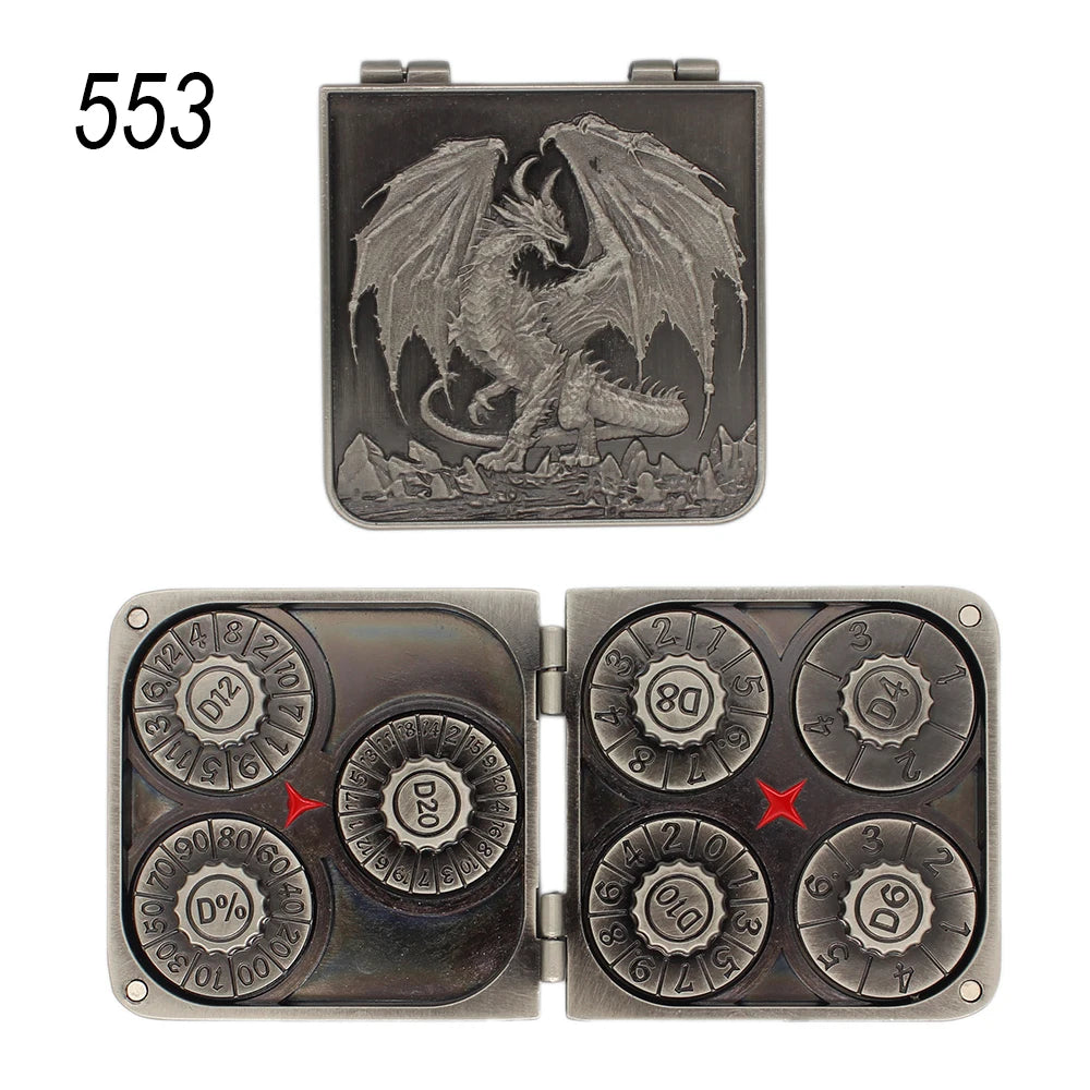 7-in-1 Metal Fingertip Gyro Dice Set for RPG Gaming