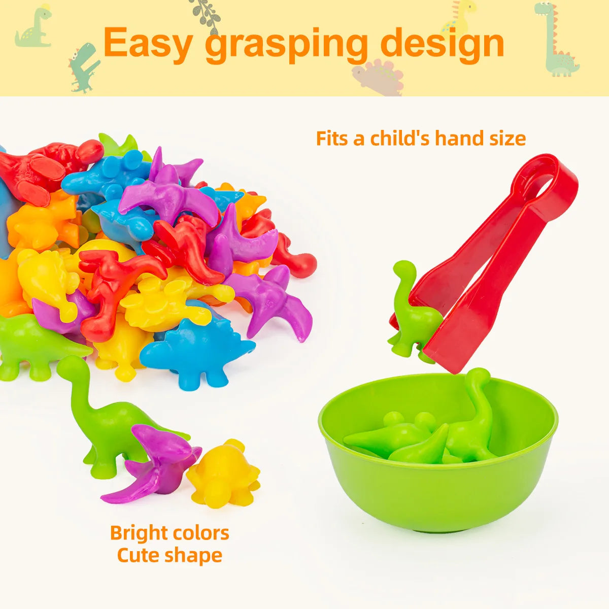 Dinosaur Counting and Sorting Toy Set for Toddlers