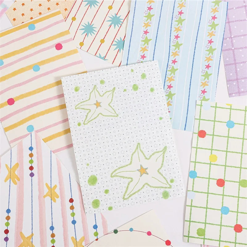 Decorative Wave & Line Memo Paper Pack for Journaling and Scrapbooking