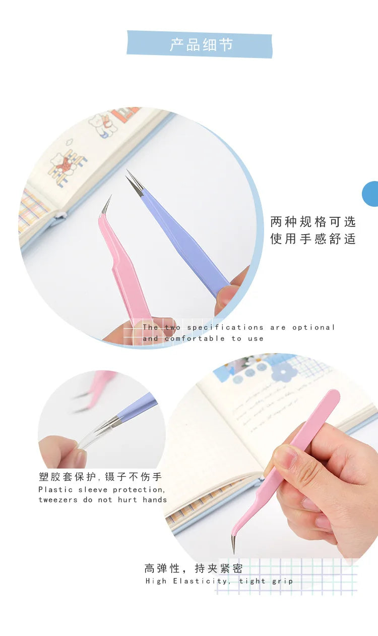 Precision Stainless Steel Tweezers for Crafting & Planners