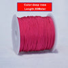 A spool of deep rose colored nylon knotting cord for jewelry making, 50 meters long.
