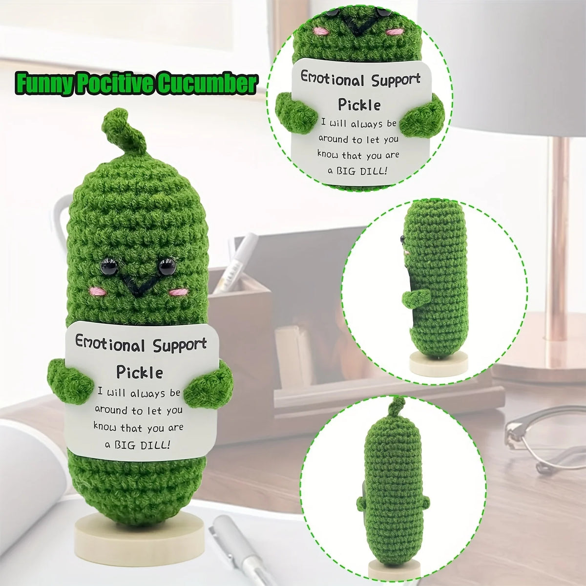 Quirky Pickle Plush Pillow – Soft Humor Decor