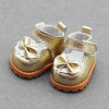 Pair of gold glitter casual sneakers designed for 17cm Labubu dolls