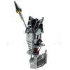A building block set depicting a haunted house structure with a spire and battlements.