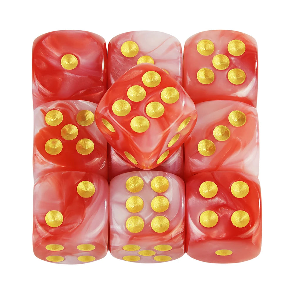 12mm Acrylic Dice Set – Mixed Colors, 10-Pack for Tabletop Gaming