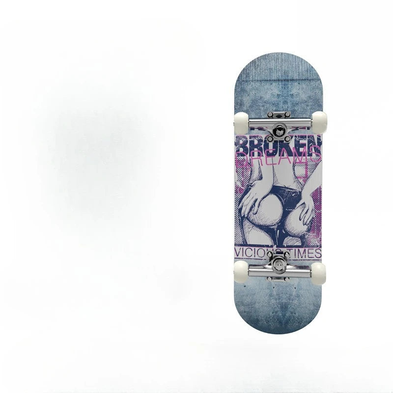 Mini Finger Skateboard with Art Patterns