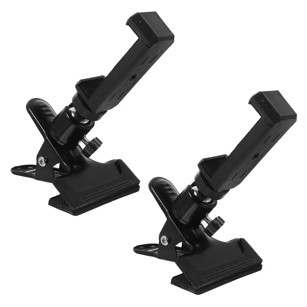 Black 360° rotating guitar phone mount for live streaming and recording