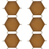 A set of foldable PU leather hexagonal dice trays for tabletop games and desk organization.