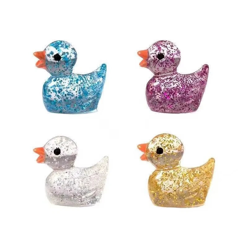Colorful Resin Duck Figurine Set for Garden & Aquarium Decor