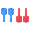 Set of four precision CNC aluminum joystick thumb sticks in blue and red for DJI RC 2