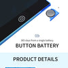 A blue LCD writing tablet with a magnetic button battery and an anti-erasure freeze frame feature.