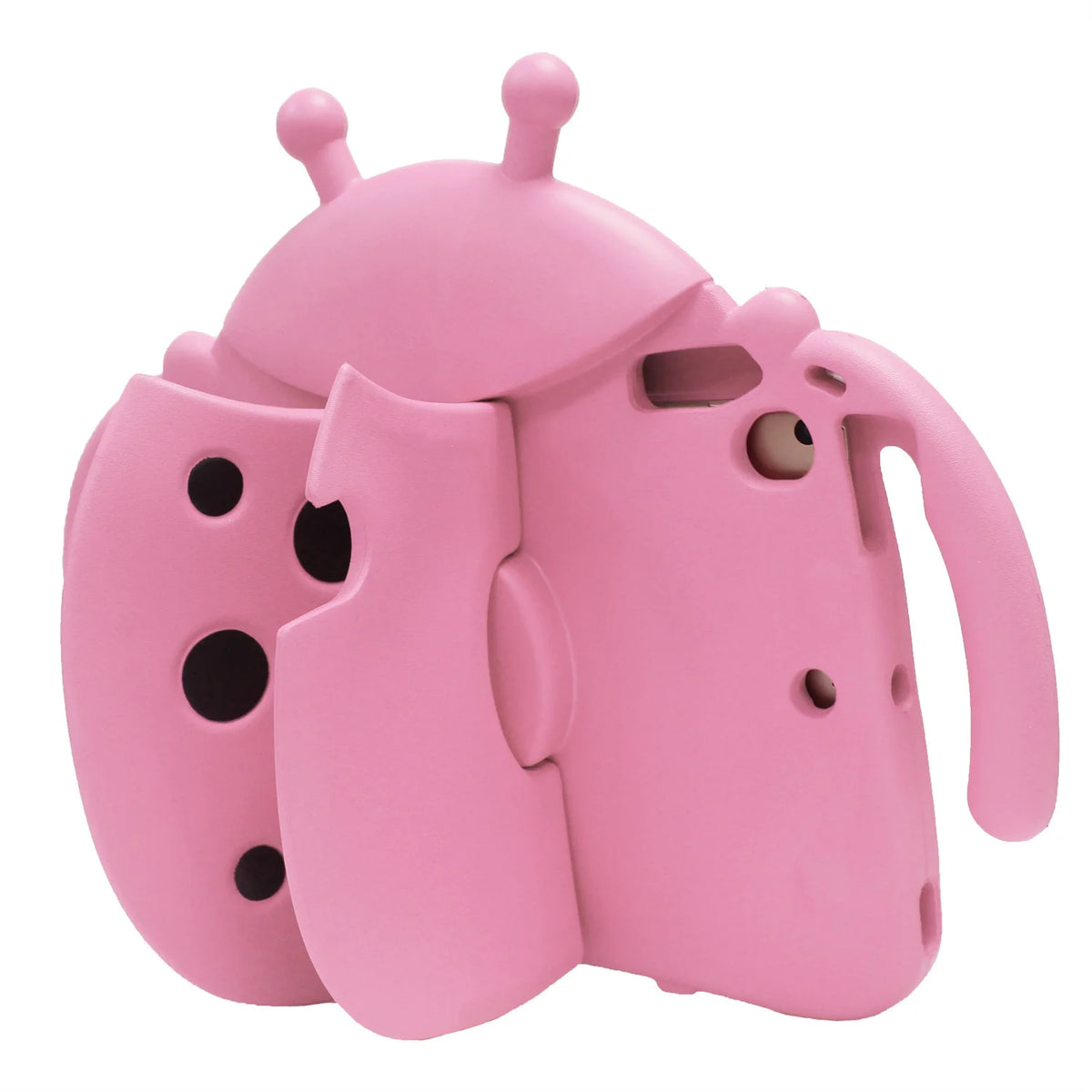 A pink playful cartoon EVA shockproof case designed for an iPad.