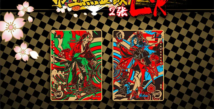 A pair of Demon Slayer SSP Diamond Rare cards featuring Tanjirou and Nezuko against a dark background.