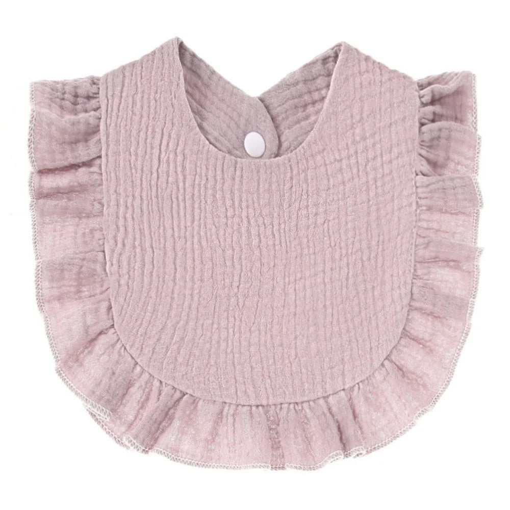 Cotton Baby Bibs with Burp Cloth – Soft Solid Color Bandana Scarf