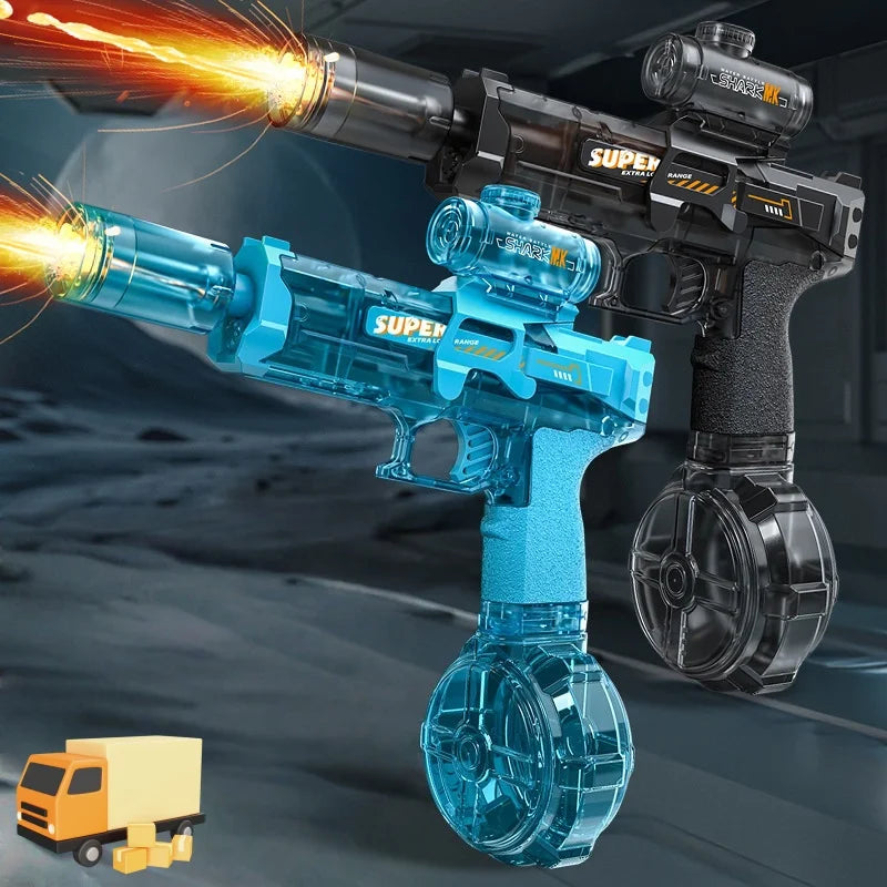 Electric Water Gun with Recoil and LED Flame Effects