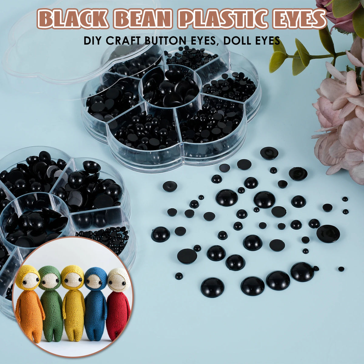 Plastic Doll Eyes for Crafts and Stuffed Animals (Multipack)