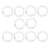 A set of nine white alloy snap hook keychain clips, each measuring 24mm.