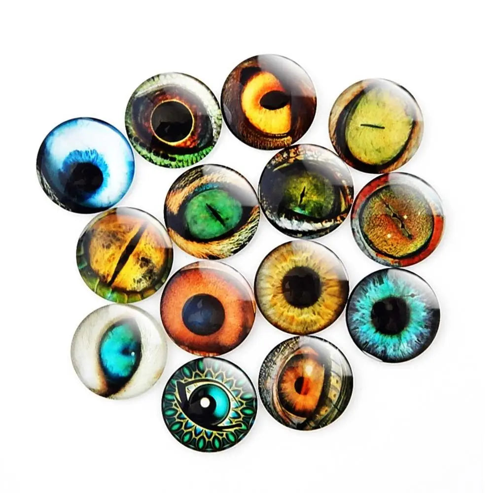 Assorted craft doll eyes with glitter finish in various sizes and colors