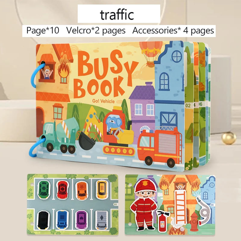 Montessori Toddler Busy Book with Matching Games
