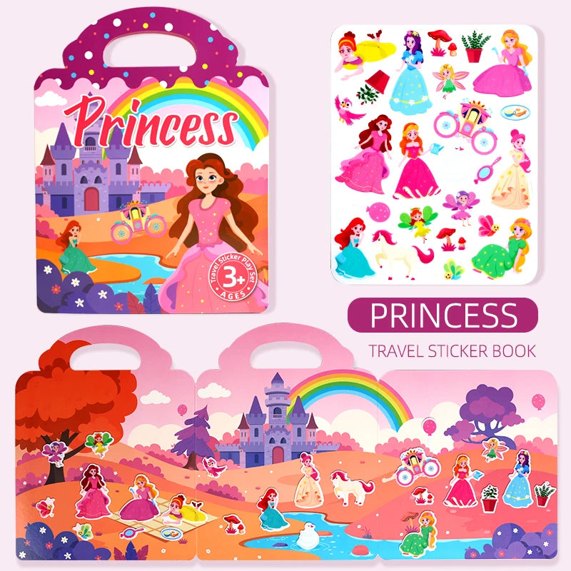 Reusable Sticker Book for Kids with Multi-Scene Bubble Jelly Stickers