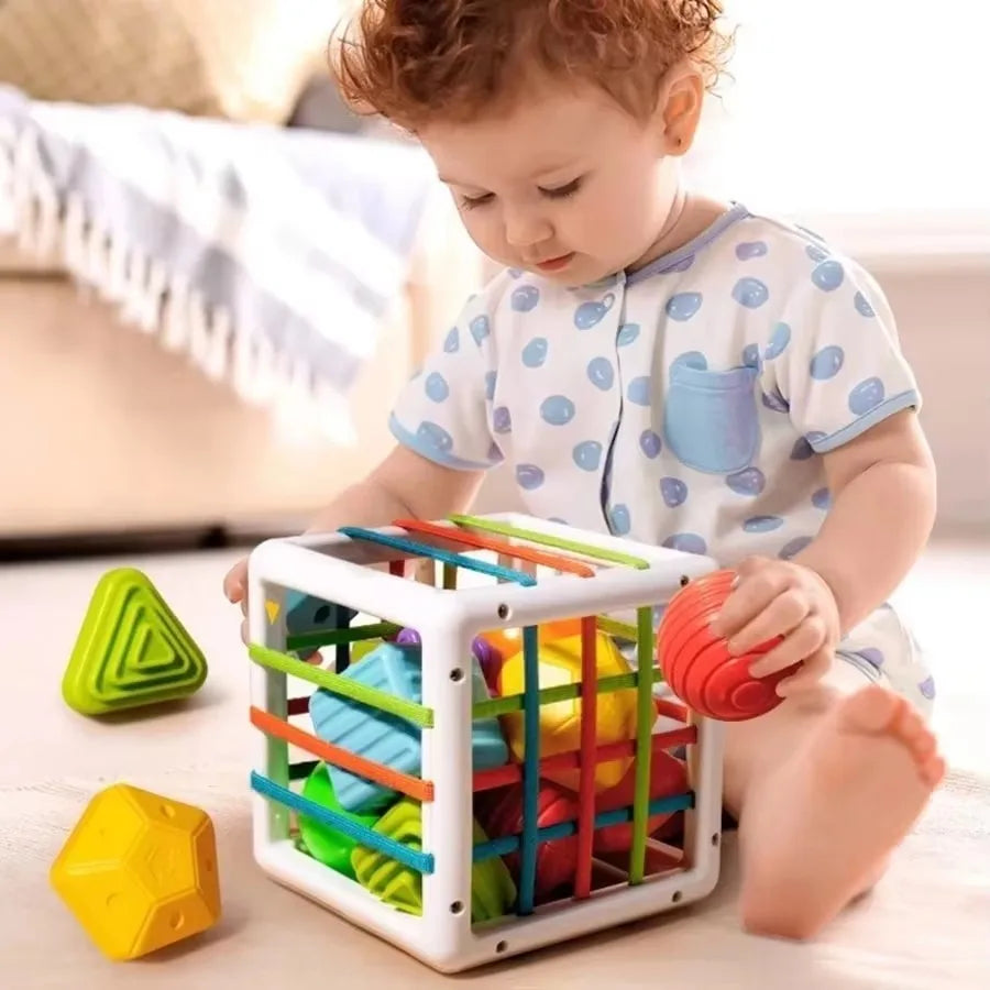 Rainbow Sensory Grasping Ball with Rattle and Teether