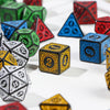 7-Piece Polyhedral Dice Set with Dual-Color Design for RPG and Tabletop Games