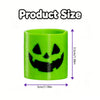 A bright lime green coil spring toy shaped like a smiling jack-o'-lantern face.