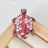 Gold-Plated Rhinestone Turtle Brooch Pin