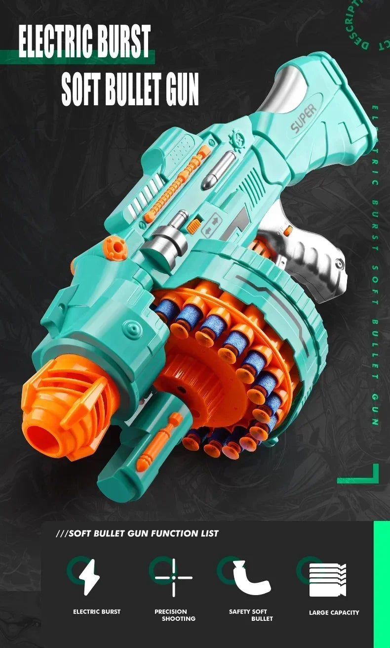 Electric Gatling Blaster Toy Gun with Suction Cup Darts