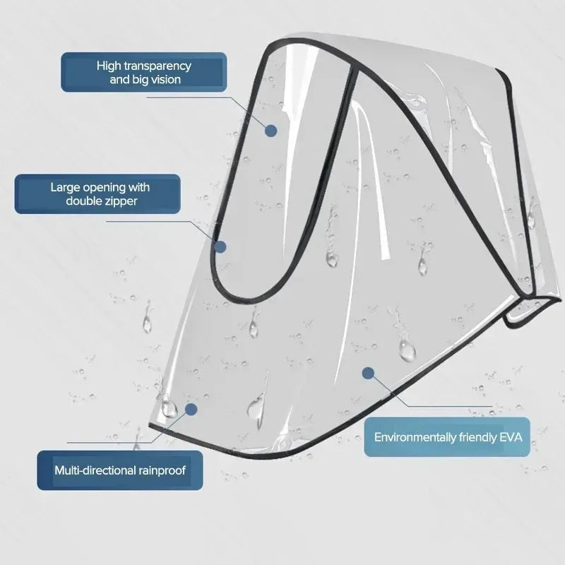 Universal Transparent Stroller Rain Cover with Zipper