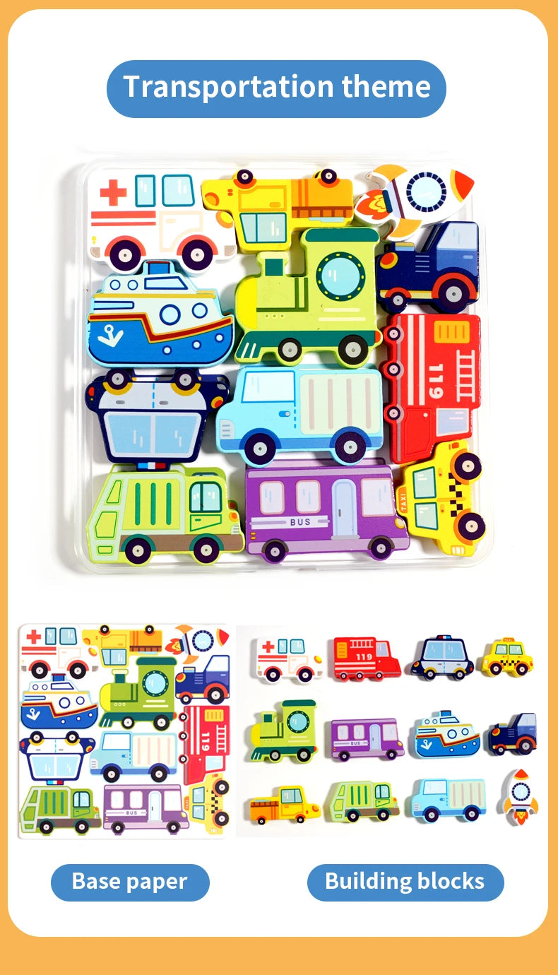 Wooden 3D Jigsaw Puzzle for Kids – Montessori Learning Toy