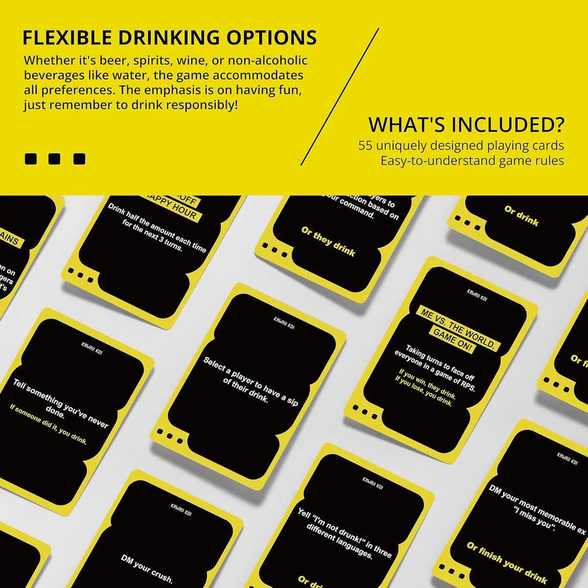Party Truth or Dare Drinking Game Card Set for Adults