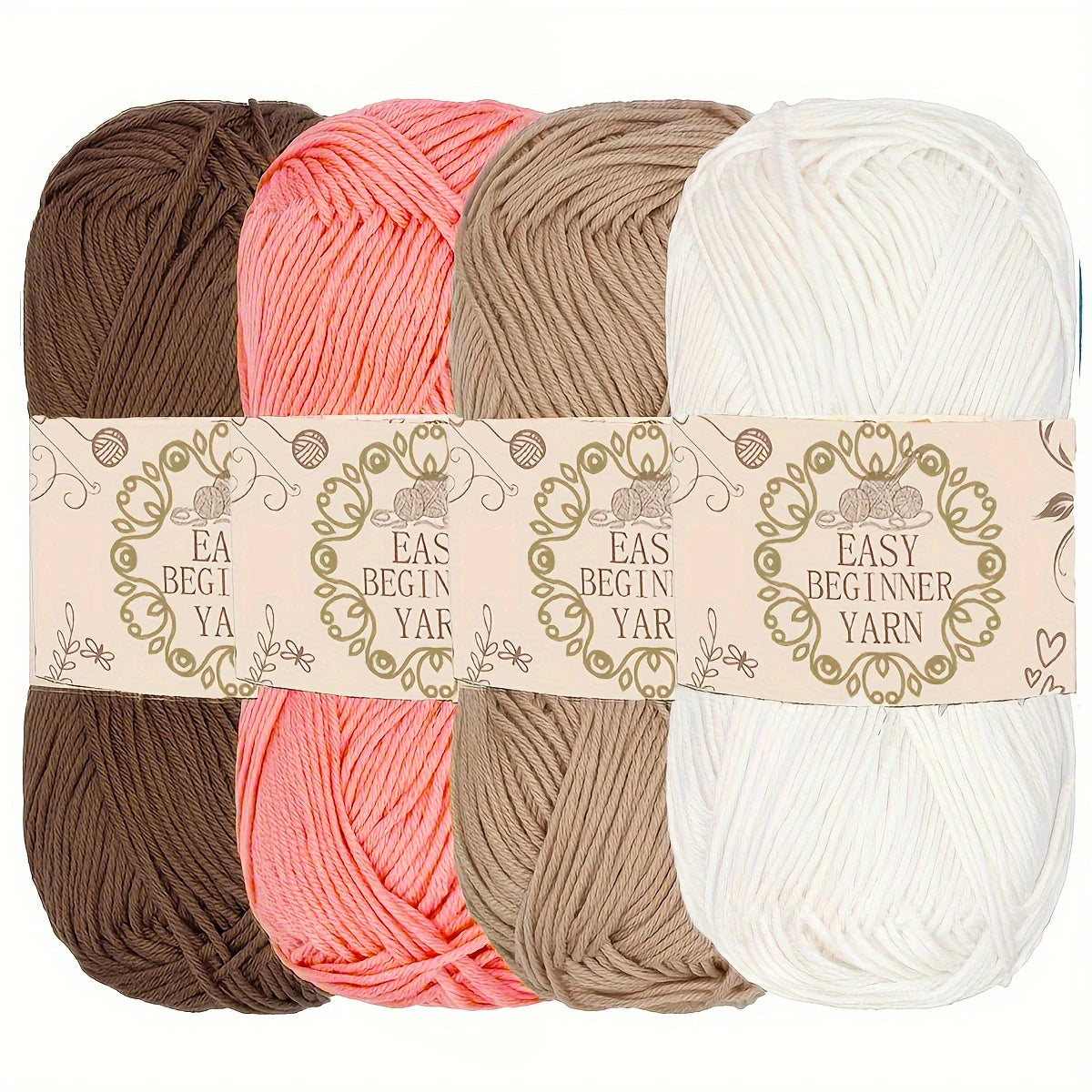 Premium Acrylic Yarn 4-Pack – Soft, Bright, Machine-Washable Knitting Yarn