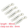 Silver magnetic clasps for jewelry making with a 40mm length and 6mm clasp out diameter