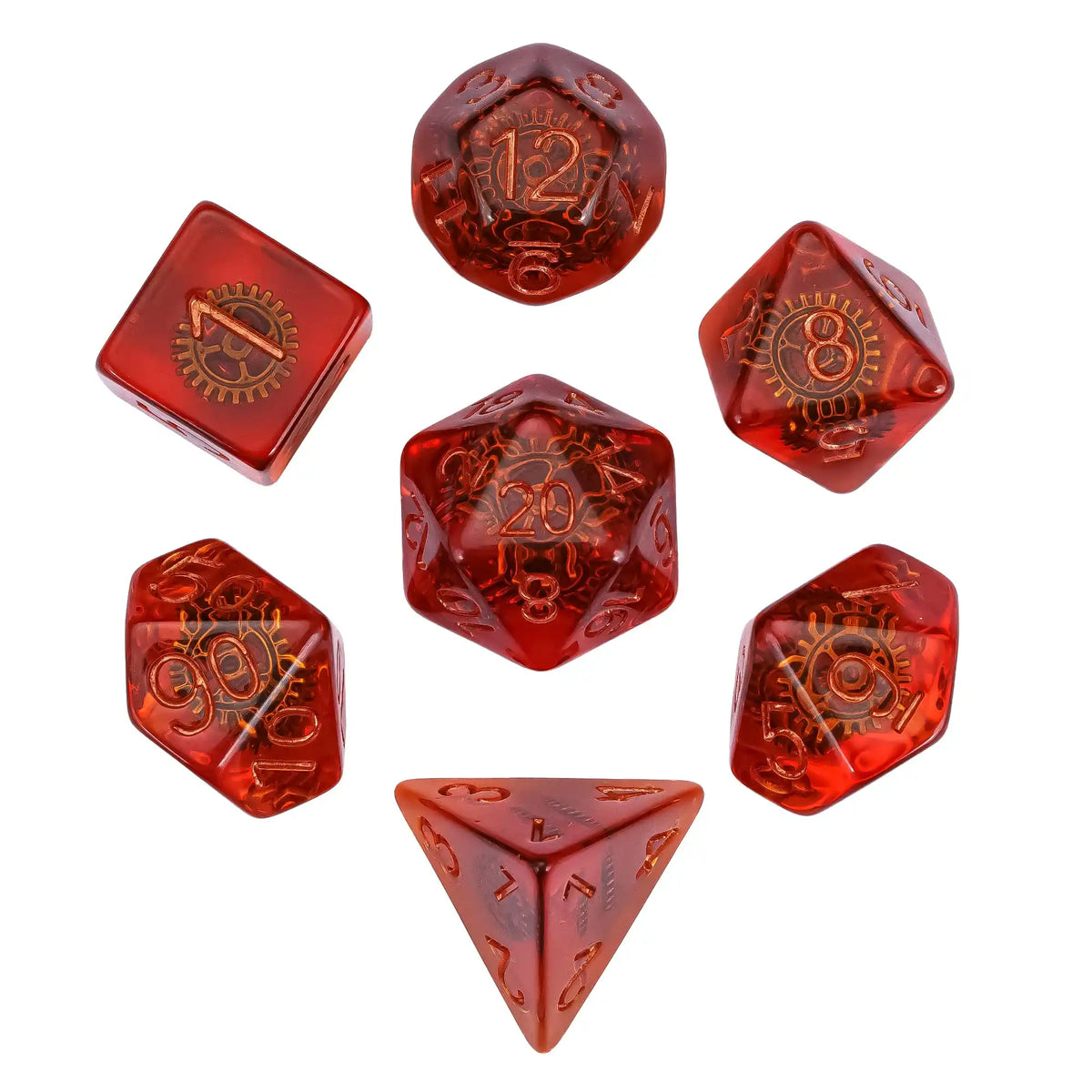 Steampunk Gear Dice Set for Tabletop RPGs