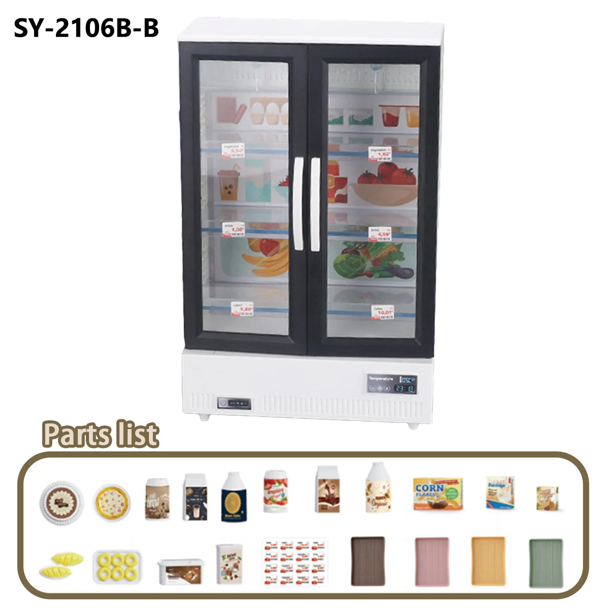Miniature Play Refrigerator with Light & Sound for Kids