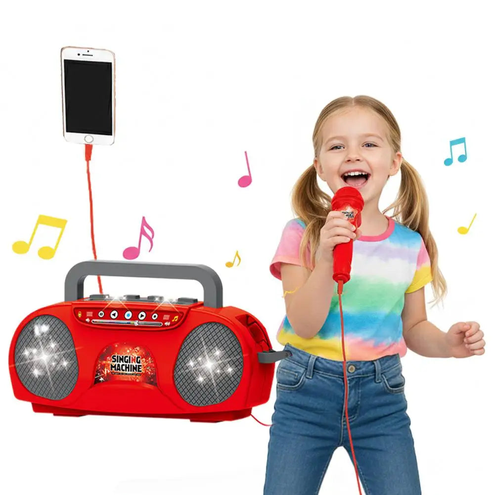 Kids Karaoke Machine with Microphone and Light Effects