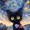 Starry Sky Cat 5D Diamond Painting Kit