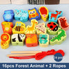 Wooden Animal & Fruit Threading Beads Set for Toddlers