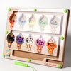 Magnetic Color Sorting Maze Board – Montessori Wooden Toy for Counting & Fine Motor Skills