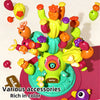 A colorful set of cactus-themed building blocks and accessories for children