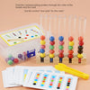 A set of wooden clip beads and test tubes for a color recognition game featuring various colored beads.
