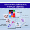 A mixed bean set meal of 12 colors totaling 1200 pieces with ironing paper and various templates