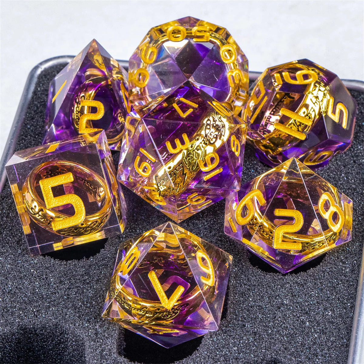 Eye Dice Set – 7-Piece Resin Polyhedral Dice for Horror RPG Games