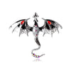 Enamel Dragon Brooch with Rhinestone Accents