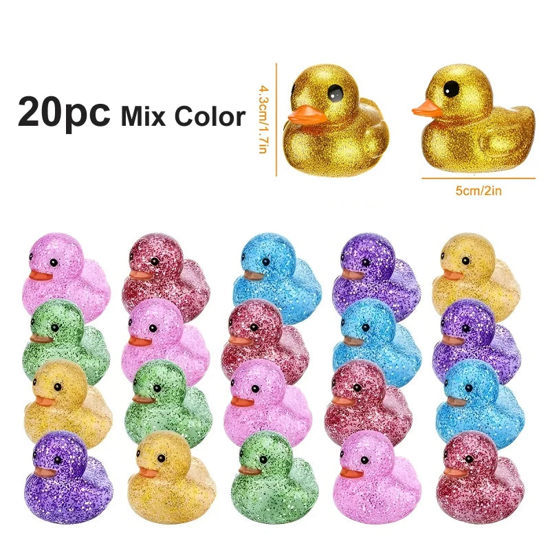 Glitter Rubber Duck Set – Fun Bath Toys & Party Favors