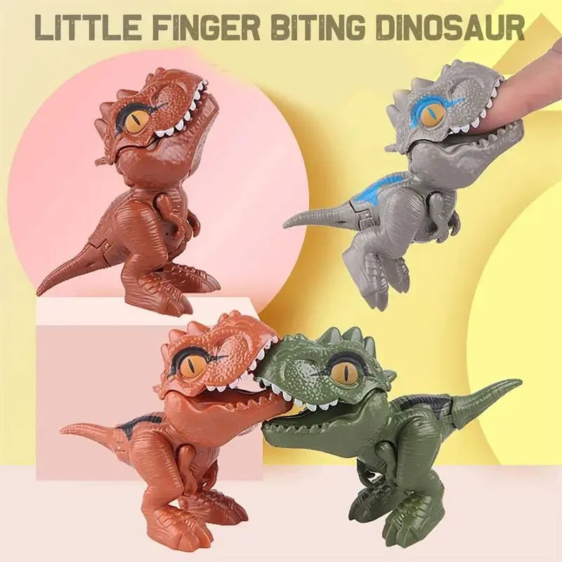 Finger-Biting Dinosaur Toy with Movable Joints