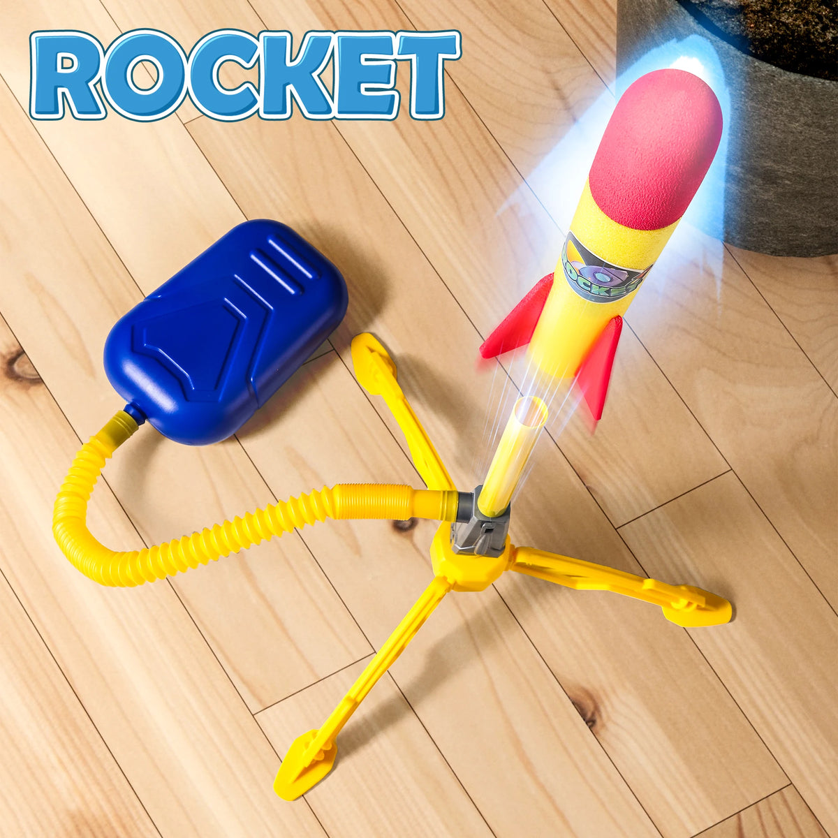 Stomp Rocket Launcher Outdoor Toy with 2 Rockets – Kids Active Play Game